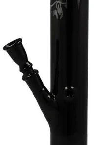 Glas Bong Skull Black Schwarz mit Totenkopf 32cm Gerade Form