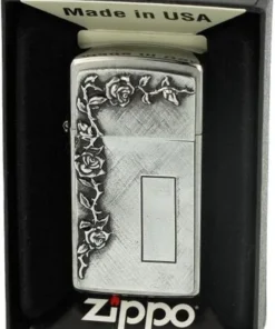 Zippo Feuerzeug Rose with panel Slim