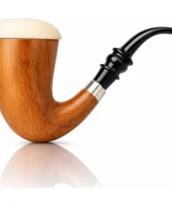 Block Meerschaumpfeife Calabash – Stil Silberring im Maß – Etui – B-Ware