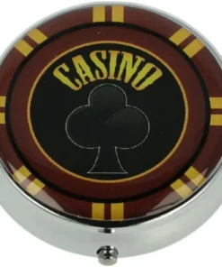Cool Taschenaschenbecher Casino Kreuz Schwarz Rund