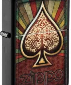 Zippo Feuerzeug schwarz color Zippo Ace of Spade Design