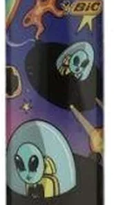BIC Feuerzeug Aliens greifen an Maxi Fantasy Cartoon 4v8