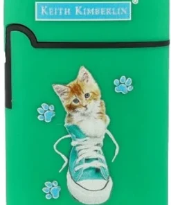 Easy Torch Feuerzeug Kimberlin Katzen im blauem Schuh grün
