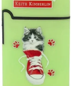 Easy Torch Feuerzeug Kimberlin Katzen im roten Schuh hellgrün