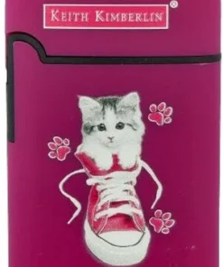 Easy Torch Feuerzeug Kimberlin Katzen im pinkem Schuh lila