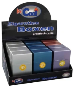 Zigarettenbox Kunststoff King Size metallic sortiert