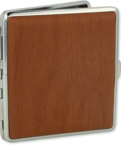 Zigarettenetui mit Holzoptik braun 20er