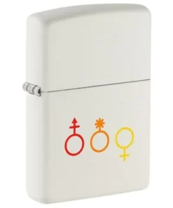 ZIPPO weiss matt LGBTQ+ beidseitig bedruckt 60006882