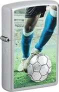 ZIPPO satin finish color/Emblem „Soccer Player“ 2007890