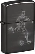 ZIPPO Ebony gelasert „Soccer Player in Action“ 60007044