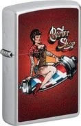 ZIPPO satin finish color „Barber Shop Pin up“ 60007026