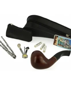 Jean Claude Pfeifen-Einsteigerset Lederoptik Schwarz Nr. 8 – B-Ware