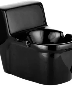 Aschenbecher Keramik WC schwarz 14×8,5×11,3cm