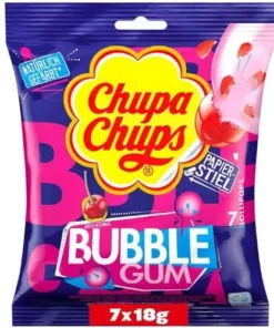 Chupa Chups Bubble Gum Kirsch Lollipops 7 Stk. 126g