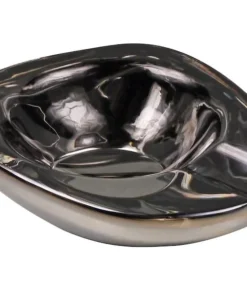 Zigarrenascher Kristallglas oval grau 1 Ablage