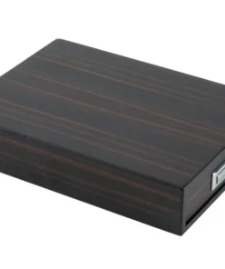 Zigarren-Set Ebony Finish mit Ascher und Cutter, in Holzbox