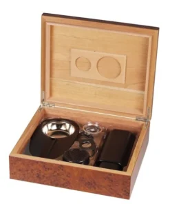 Humidor-Set Wurzelholz fuer ca. 25 Zigarren