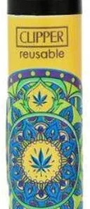 Clipper Feuerzeug Mandala 7 1v4 Mandala mit Hanfblatt