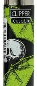 Clipper Feuerzeug Medieval Theme 3 4v4 Totenkopf und Fledermäuse