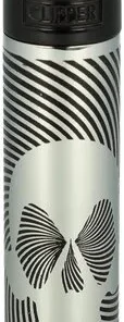 Clipper Feuerzeug Metall Amazing Skull Silber
