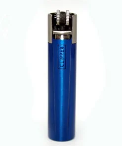 Clipper Feuerzeug Metall Blue and Silver blau