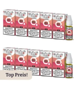 10er Pack E-Liquid Nikotinsalz ELFBAR Elfliq Apple Peach 10mg