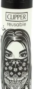Clipper Feuerzeug Tattoo Girls 1v4 Tätowierte Frau mit Bandana