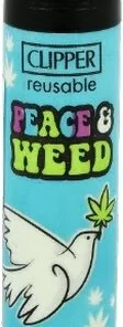 Clipper Feuerzeug Weed Slogan 11 – 2v4 PEACE & WEED