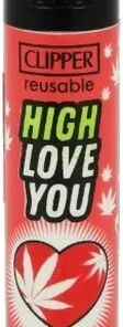 Clipper Feuerzeug Weed Slogan 11 – 4v4 HIGH LOVE YOU