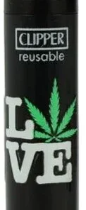 Clipper Feuerzeug Weed Slogan 15 D 1v4 LOVE