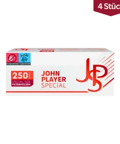 Bundle: JPS John Player Special Red Zigarettenhülsen Extra Size (4×250 Stück)