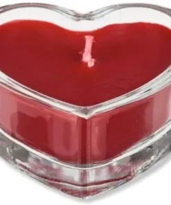 Duftkerze im Glas Herzform duftet wundervoll nach Rosen