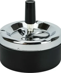 Drehascher chrom/schwarz matt 9cm