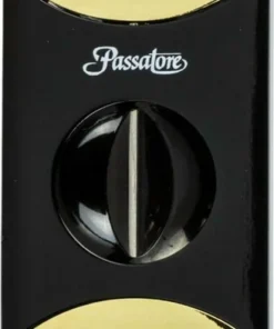 PASSATORE Zigarren-Abschn. Metall Kerbschnitt schwarz/gold