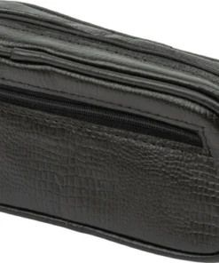Pfeifentasche Leder schwarz Snake print 2er