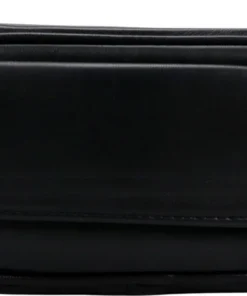 Pfeifentasche Schafnappa schwarz/Vortasche+Tabakbeutel 2er