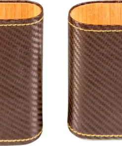 Zigarren Schiebe-Etui Leder d’braun carbonfinish, 3er