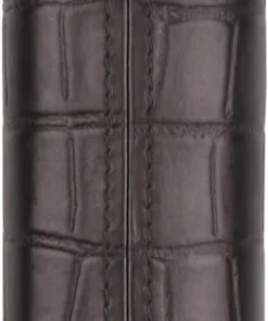 Zigarren Schiebe-Etui Leder schwarz Krokoprägung 2er