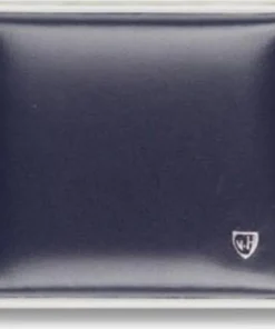 Zigtt.-Etui v.H. Soft-Leder nachtblau Rahmen nickel 18er
