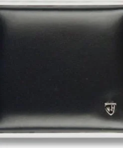 Zigtt.-Etui v.H. Soft-Leder schwarz Rahmen nickel 18er