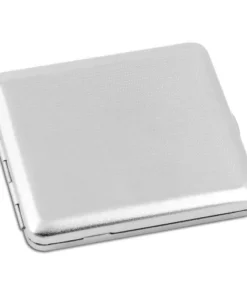 Zigarettenetui Metall 18er Nickel satiniert Waffeln mit Gummizug