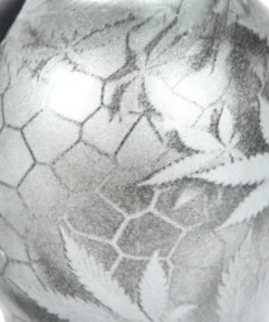 Bong Glas Leaves silver print 15 cm hoch
