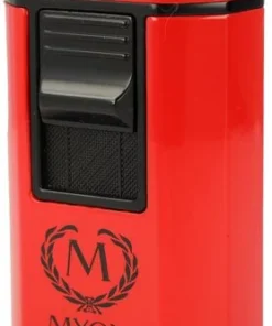 Myon 4er Jetflame Feuerzeug mit Zigarrenhalter und Cutter Rot