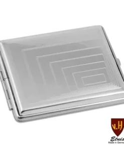 Zigarettenetui Metall 24er Nickel chrom poliert Rechtecke mit Gummizug