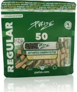 Purize Aktivkohle Organic Regular Size 9 mm Zigarettenfilter 50 Stück