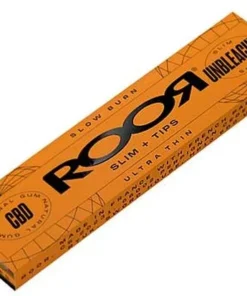 RooR Rolling Paper unbleached Slim+Tips 32 Blatt+Tips