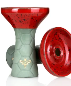 Bee Hookah Phunnel Olive – Half Glazed Red Black