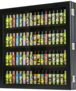Sammlervitrine Holz schwarz für 72 Clipper-Feuerzeuge (ohne Inhalt)
