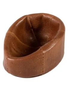 Pfeifenstaender „Pantoffel“ Leder braun antik 1er