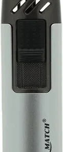 Silver Match Feuerzeug Single Jet-Flame Tirana Chrom/Schwarz